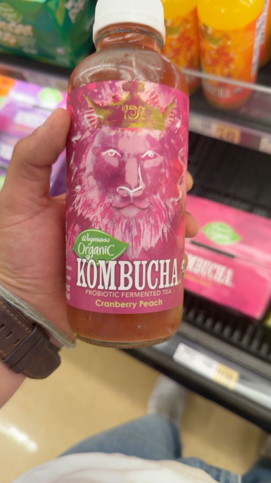 Cranberry Peach Flavored Sparkling Beverage Kombucha Spritzer