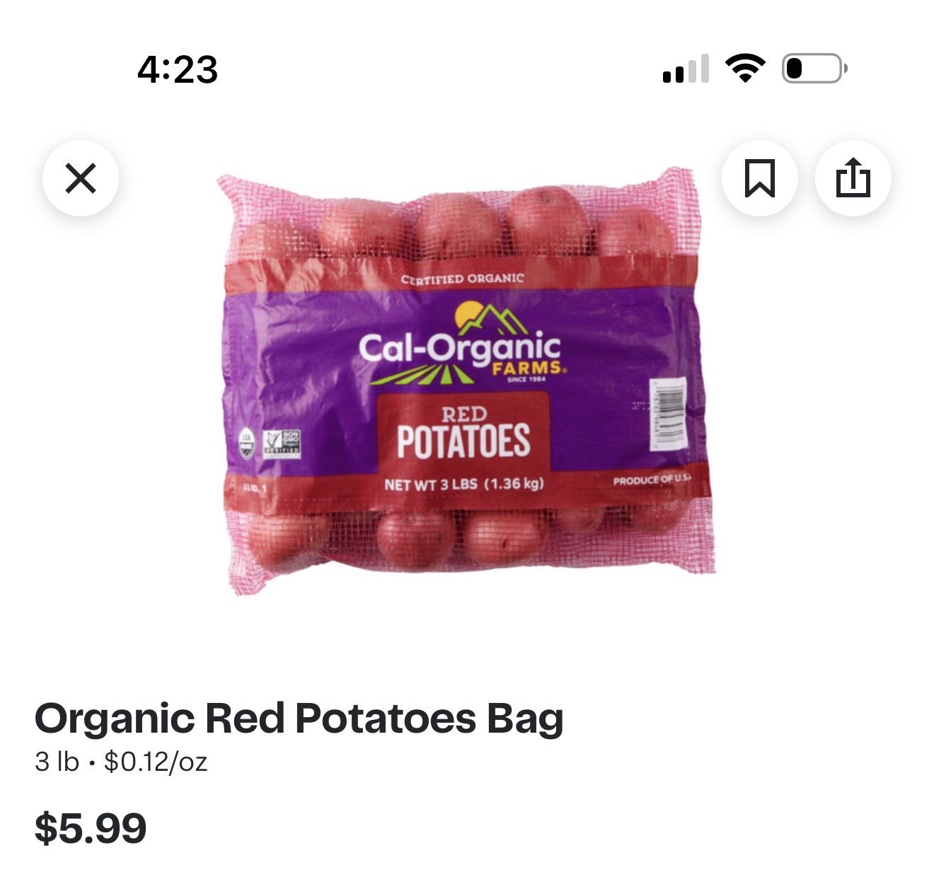 Organic Red Potatoes