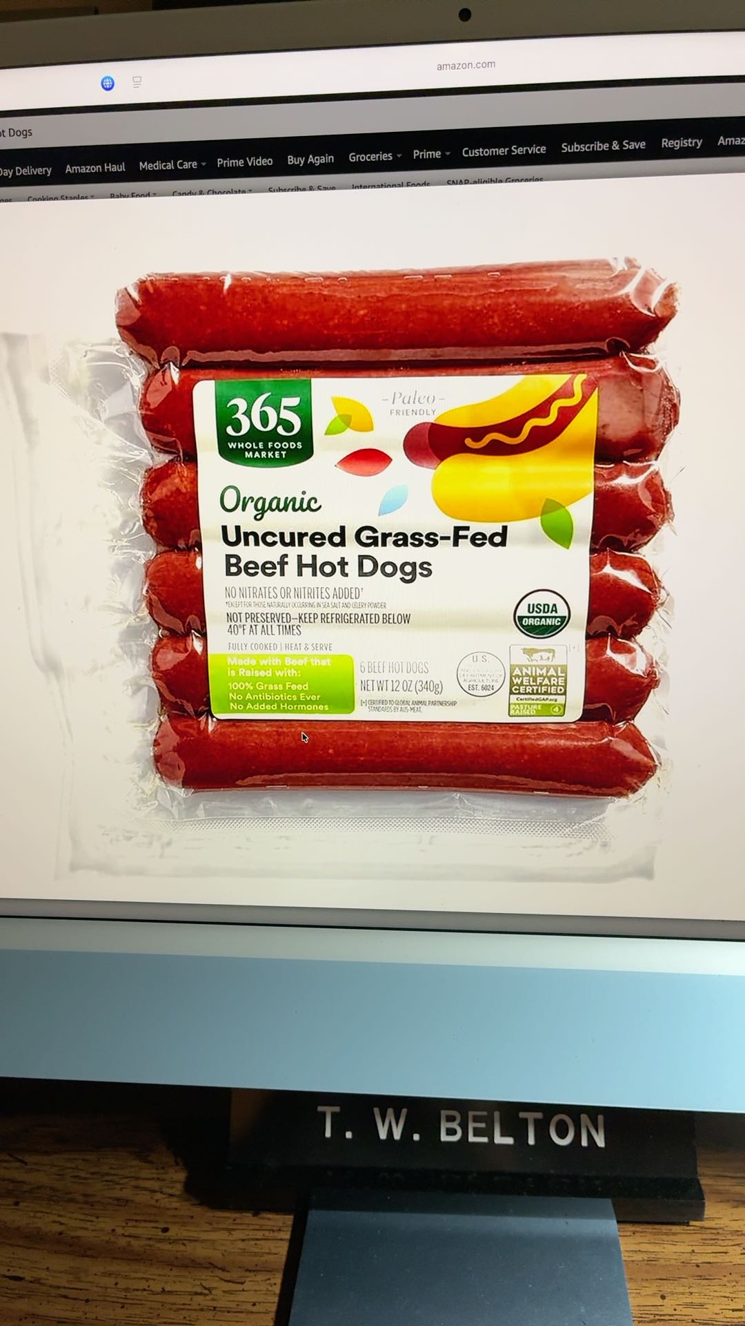 UNCURED GRASS-FED BEEF HOT DOGS