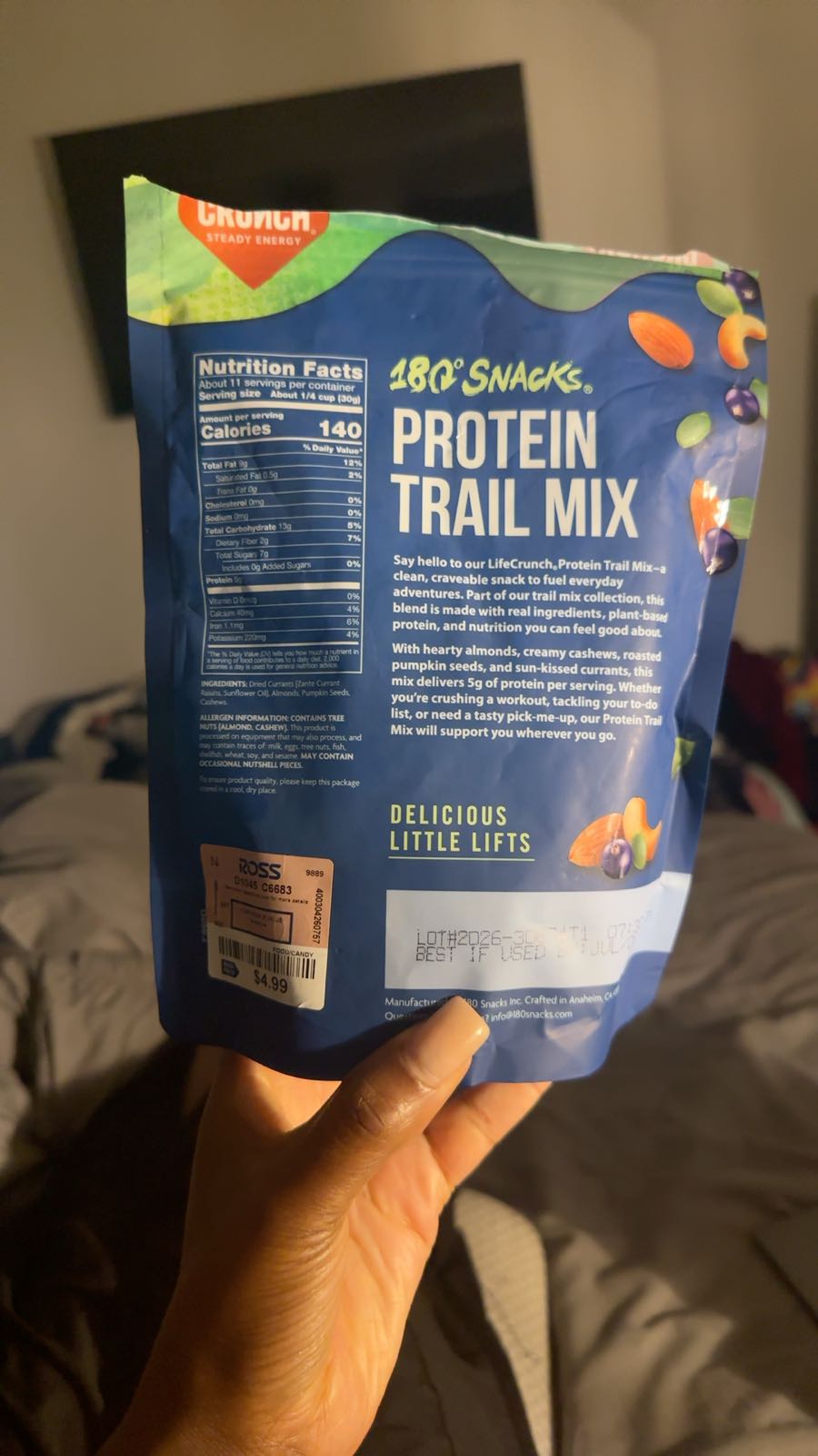 180 SNACKS, CRANBERRY POMEGRANATE TRAIL MIX CRUNCH