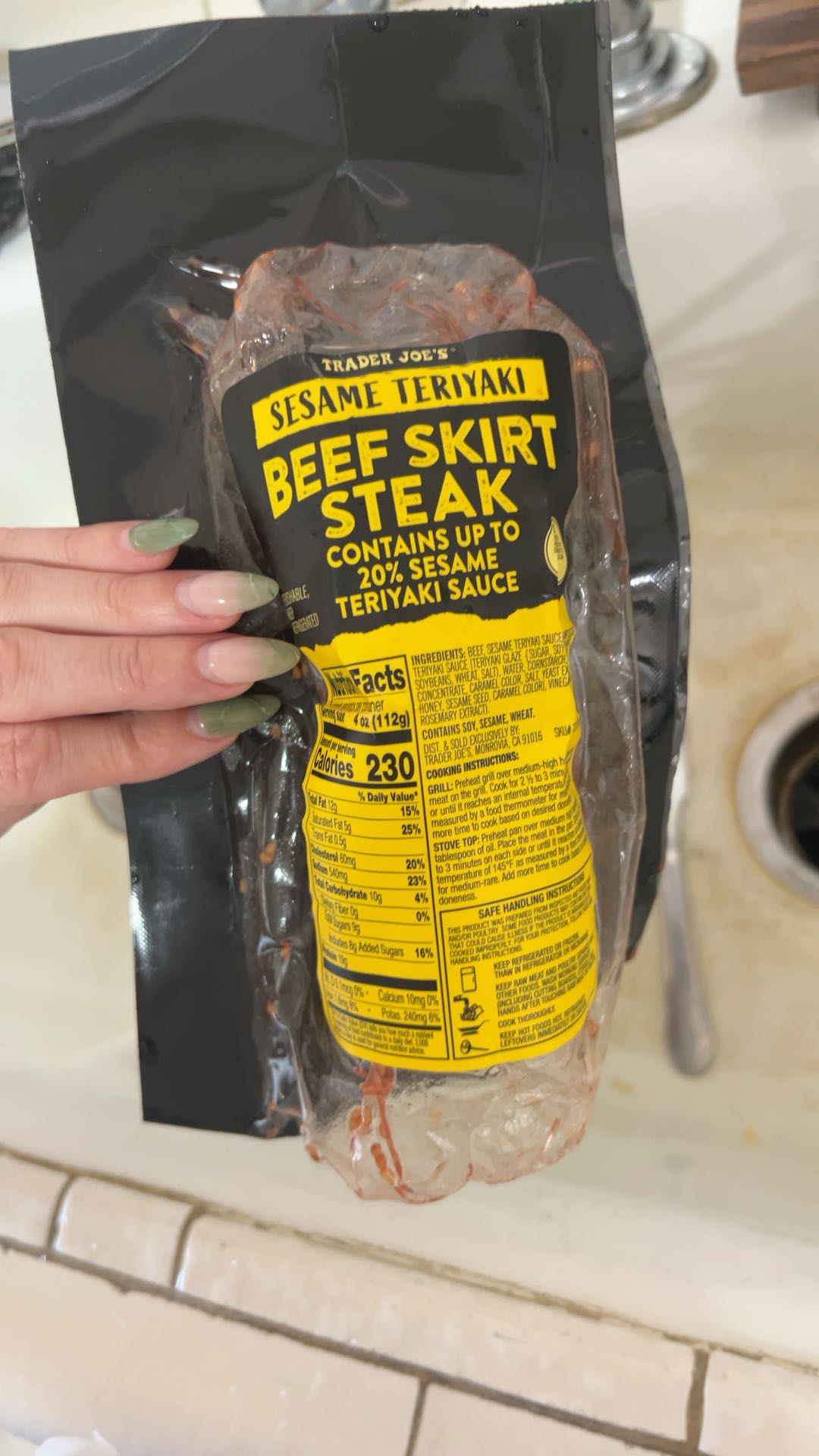 Trader Joe's Sesame teriyaki Beef Skirt Steak