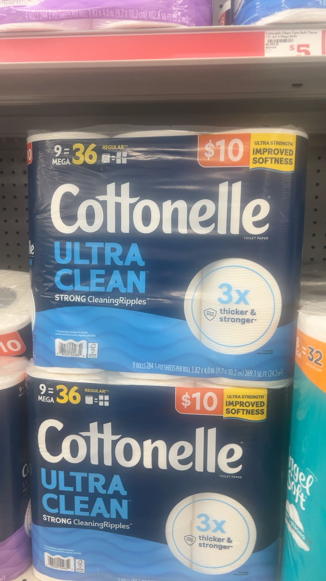 Cottonelle Ultra Comfort Toilet Paper with 325 Count (Pack of 6), White 