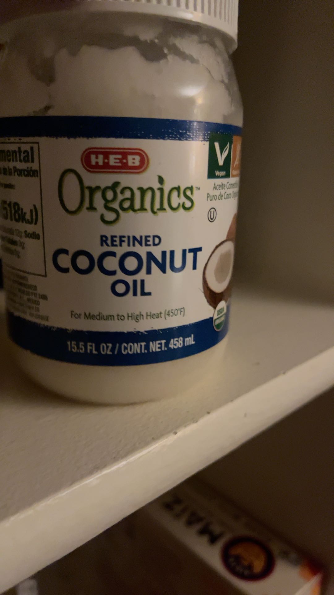 Heb Organic Refined Coconut Oil 15.5 Oz Pack Of 2