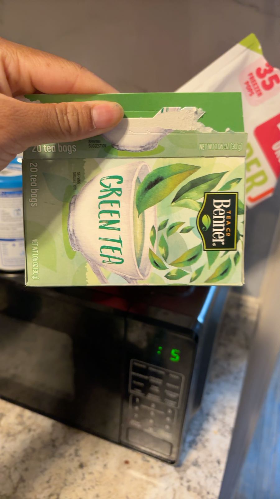 Benner Tea Co GREEN TEA LEMON FLAVOR & GINSENG Original 20 Tea Bags 