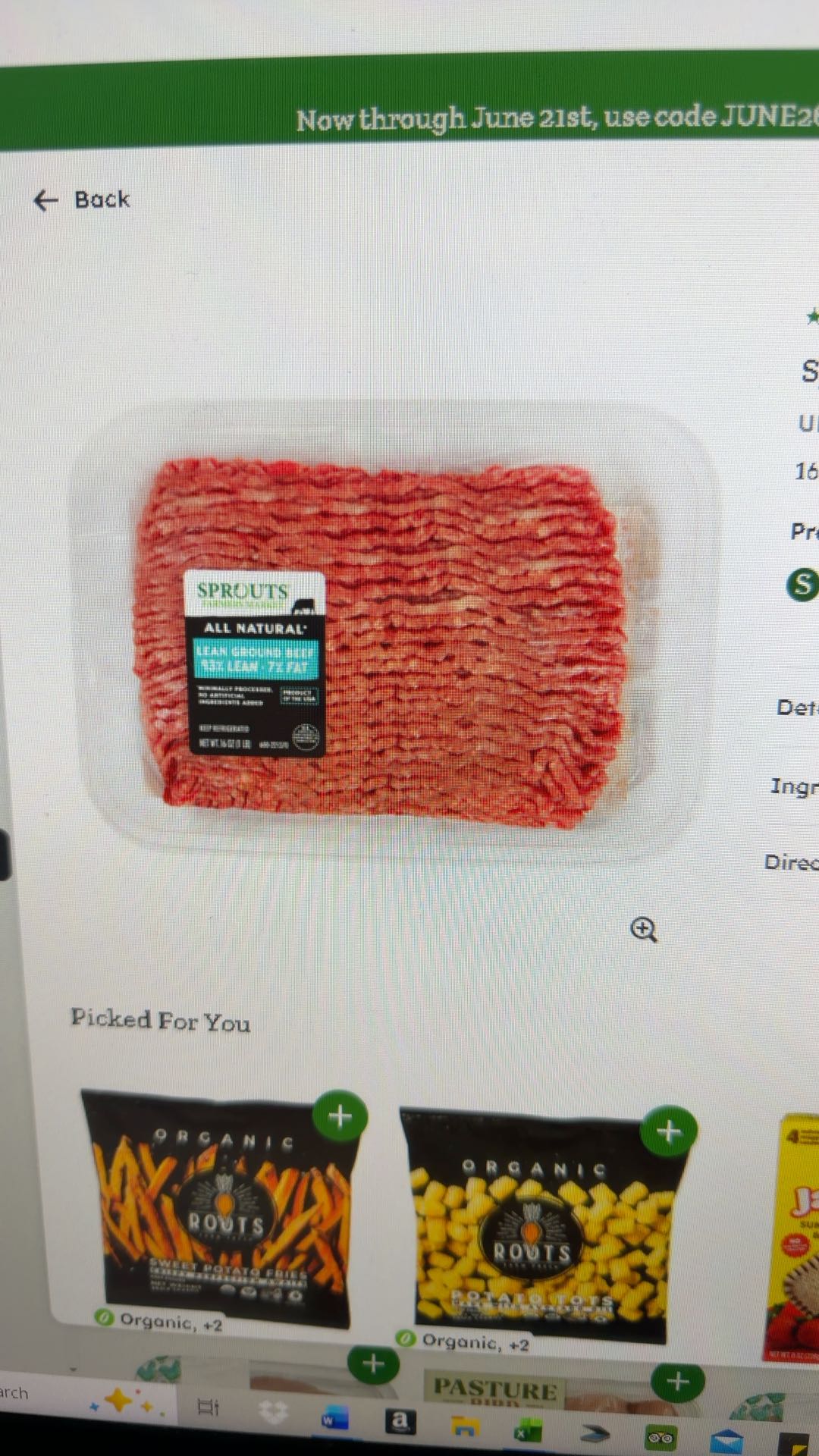 Lean Ground Beef 93% Lean 7% Fat