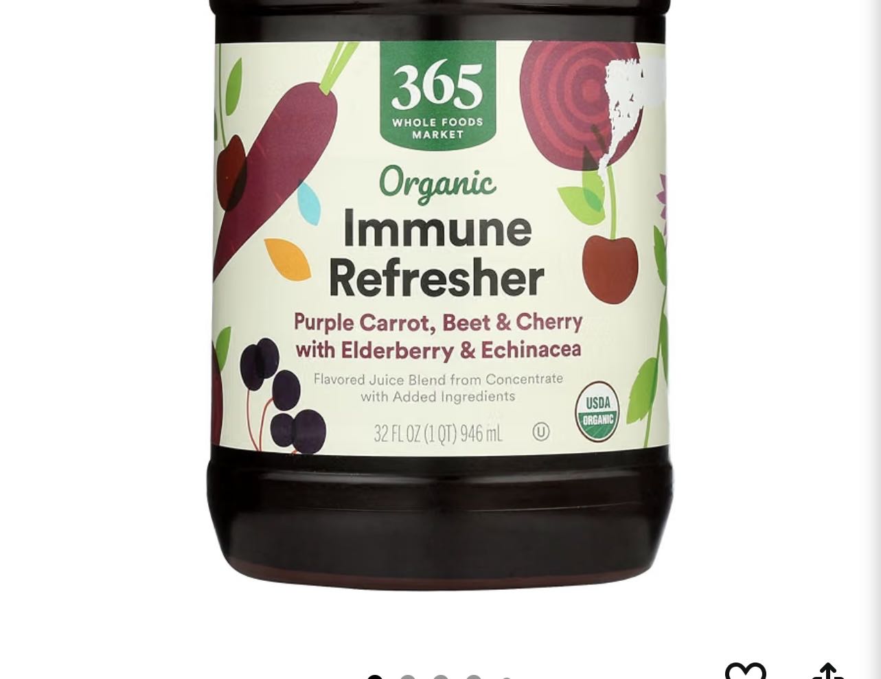 PURPLE CARROT, BEET & CHERRY WITH ELDERBERRY & ECHINACEA ORGANIC IMMUNE REFRESHER, PURPLE CARROT, BEET & CHERRY WITH ELDERBERRY & ECHINACEA