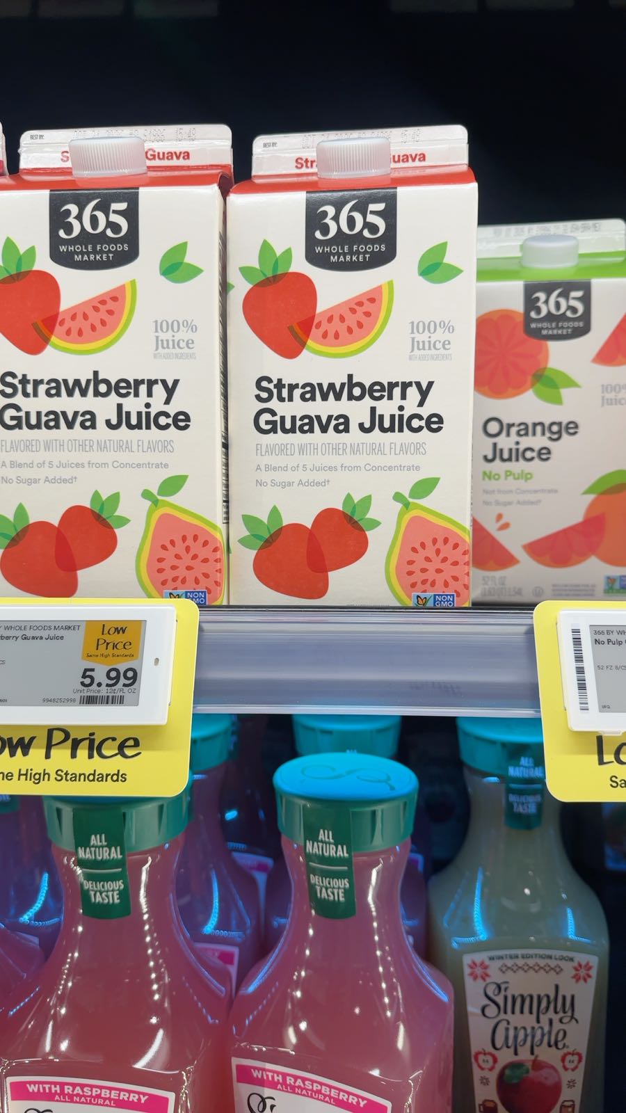 365 Whole Foods Market Strawberry Guava Juice