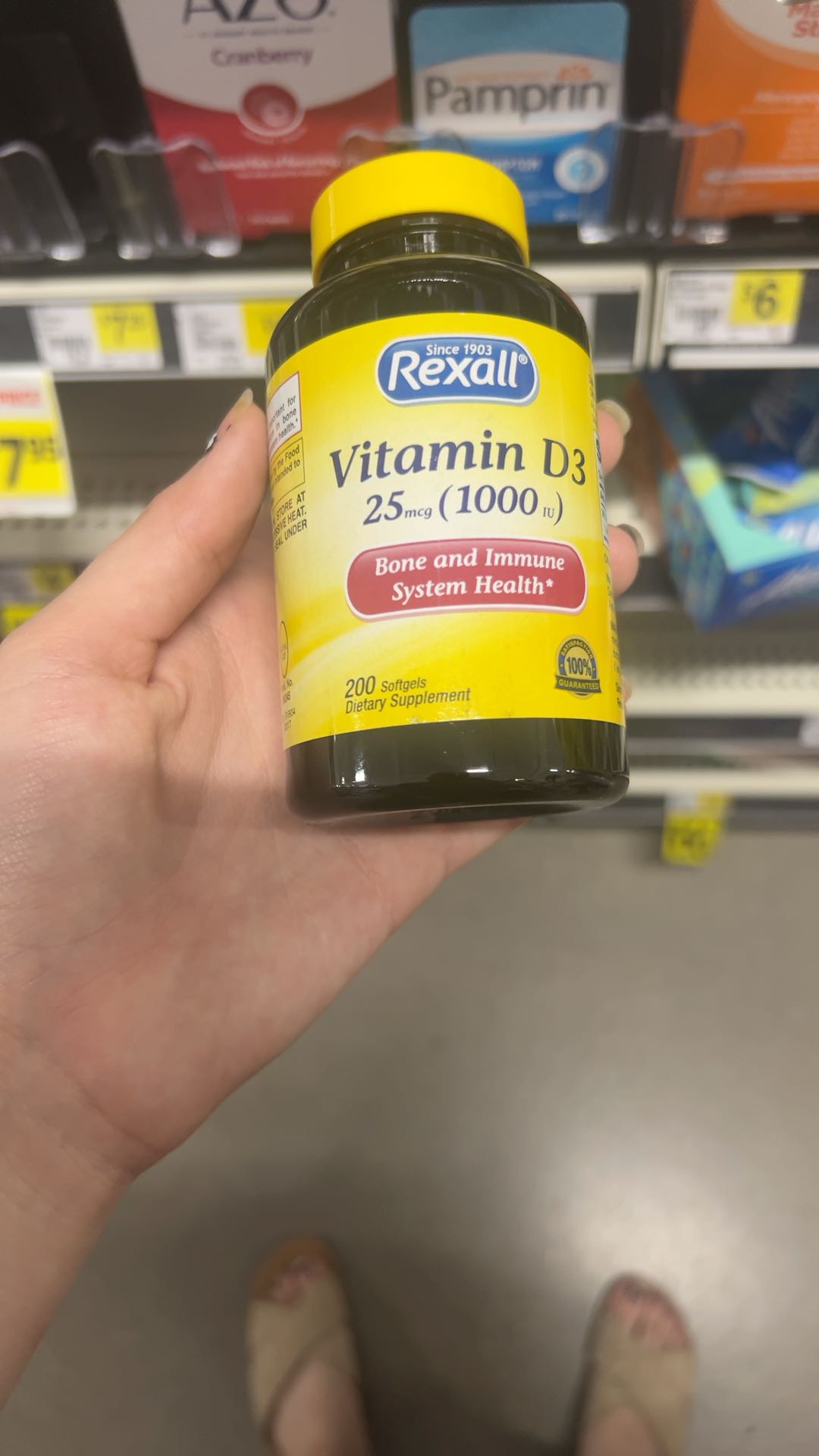 Rexall Naturalist Vitamin D3 1000iu 25mcg 100 Softgel Immune System Bone Health