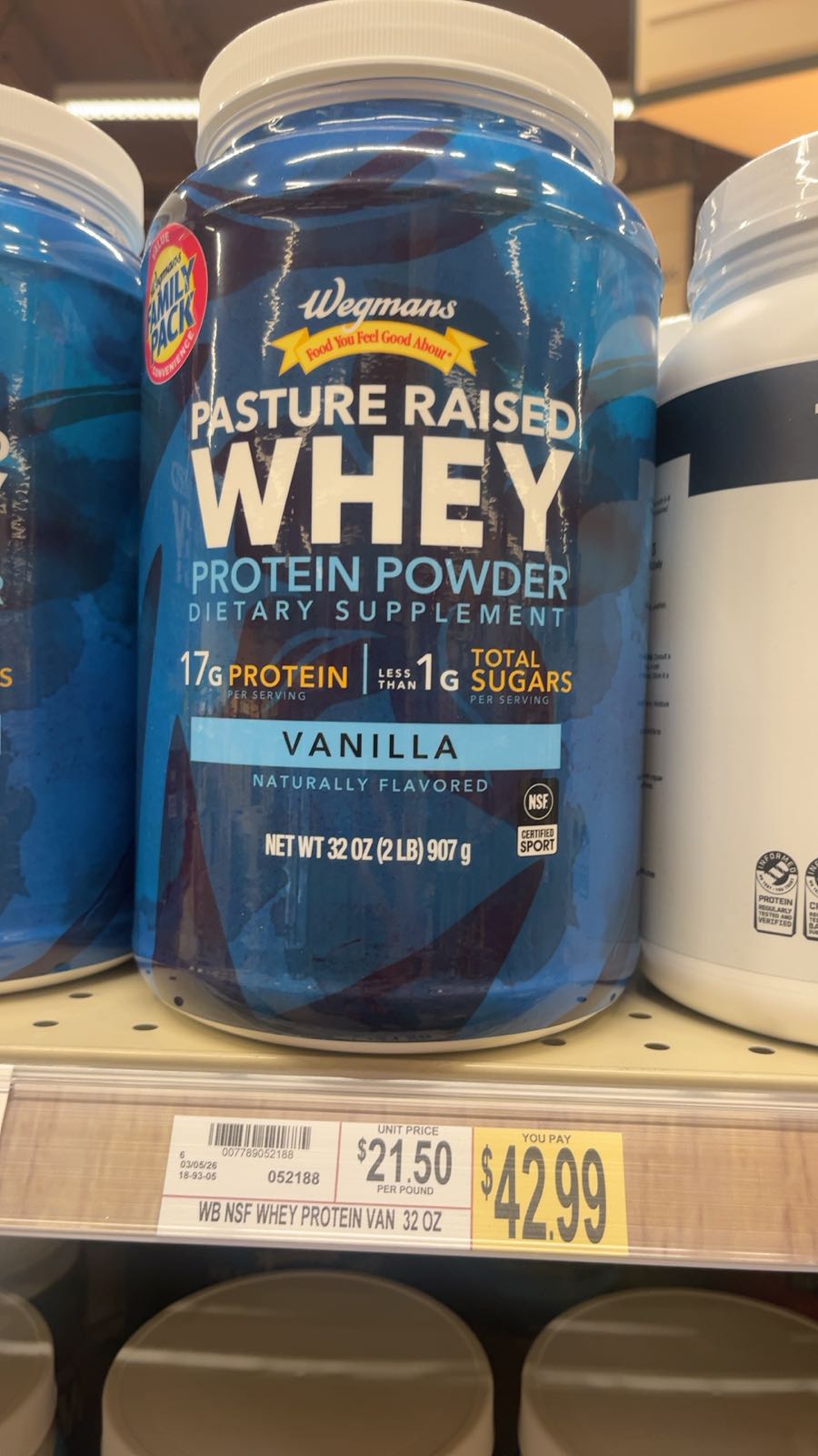 Vanilla Pasture Raised Whey Protein Powder