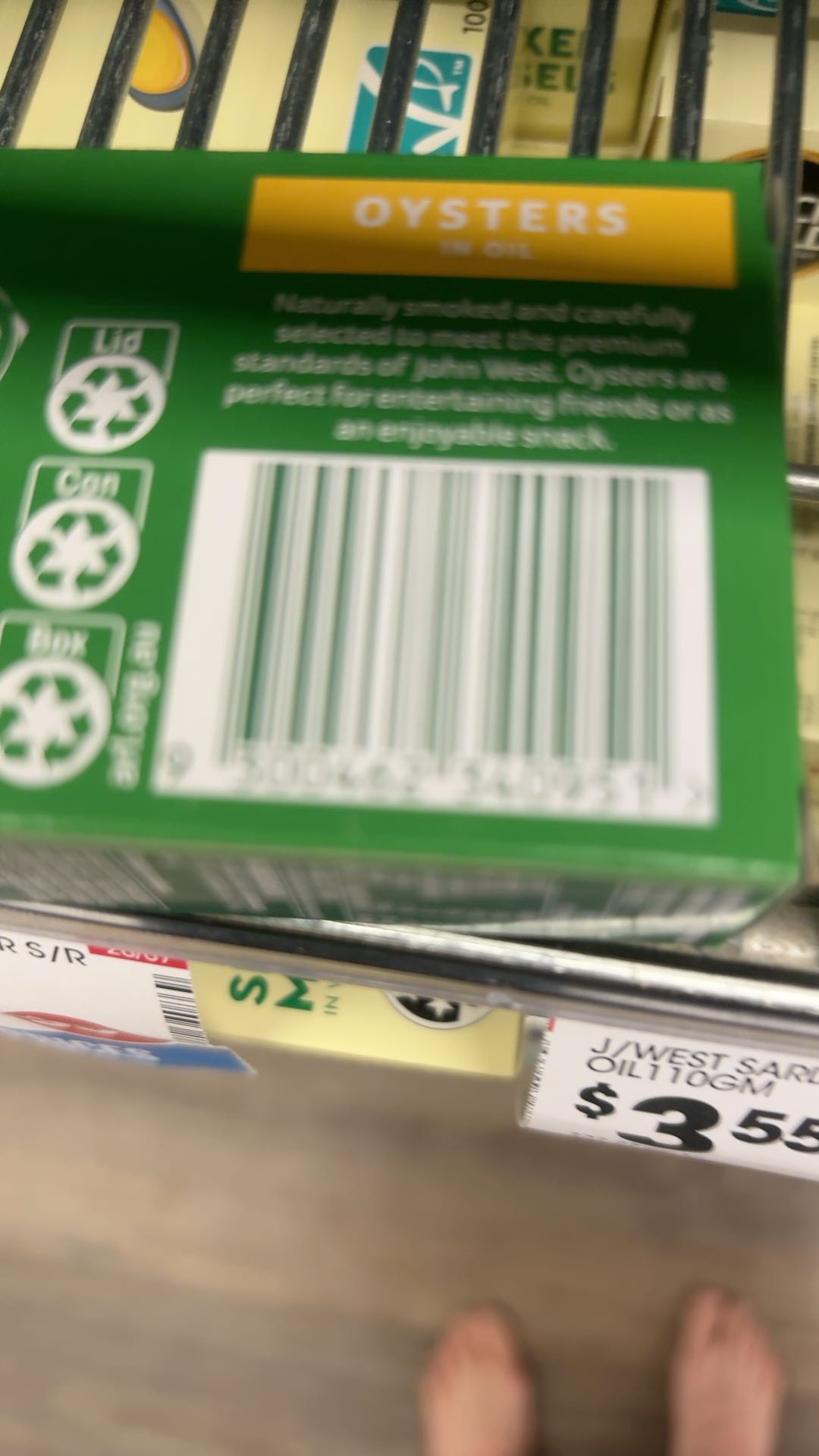John West Smoked Oysters In Sunflower Oil (85g)
