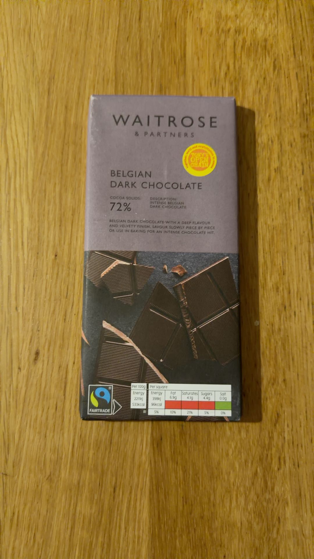 Belgian Dark Chocolate Waitrose 200g